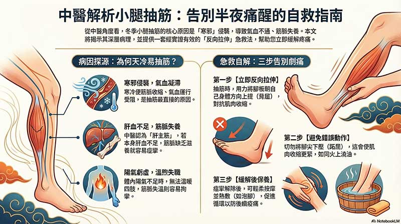 緩解小腿抽筋自救及配合按摩熱敷