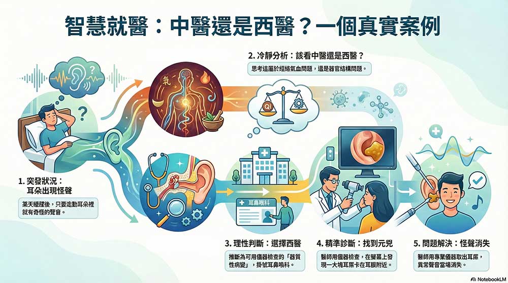 某會員遭遇耳朵疾病，思考就醫的流程