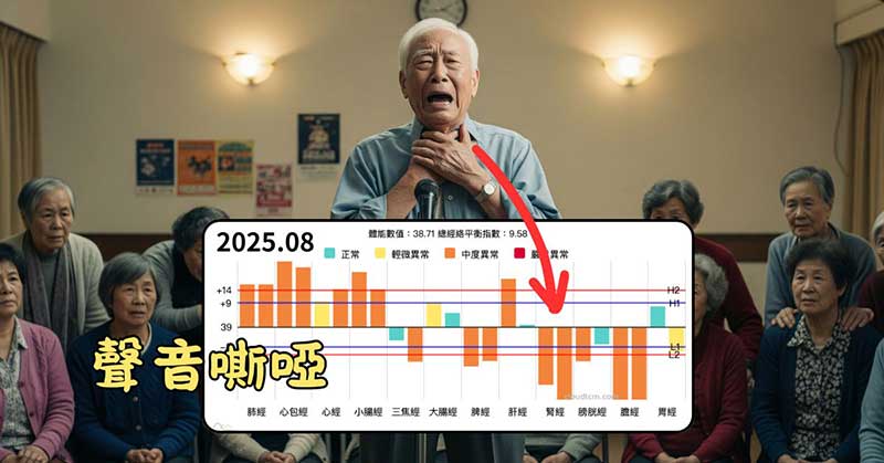 感冒容易聲音嘶啞，平常的經絡體質型態