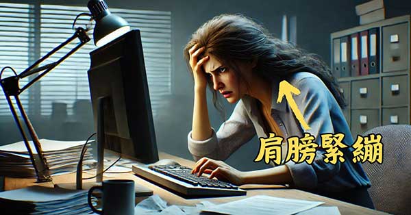 肩膀肌肉長期處於緊繃狀態，就會現肩頸酸痛