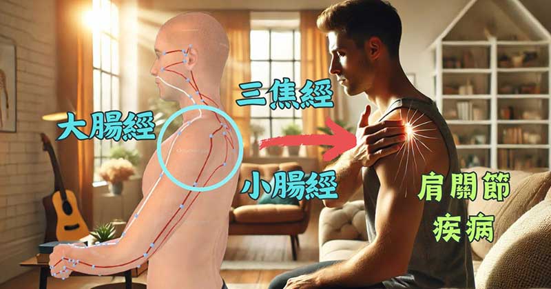 拍打上臂三焦經、大腸經與小腸經，可以預防肩關節疾病