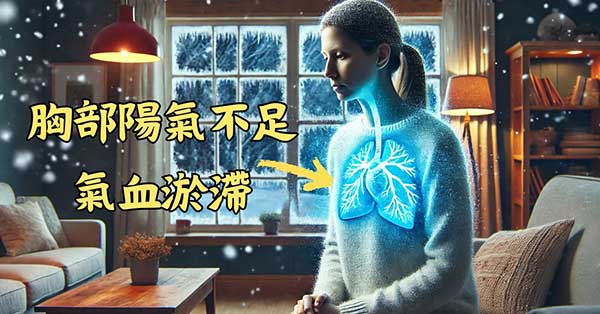 胸部陽氣不足，容易造成氣血瘀滯