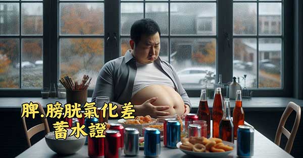 喝太多水，水氣排不出去造成蓄水證