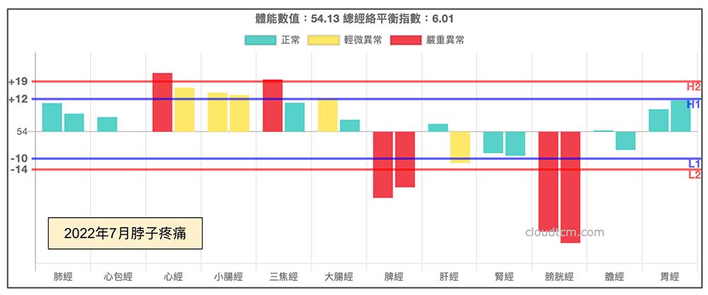 膀胱經虛證造成嚴重脖子疼痛