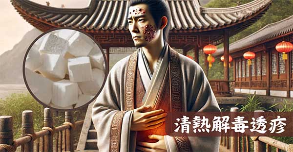 葛根可以清熱解毒，具備透疹功效