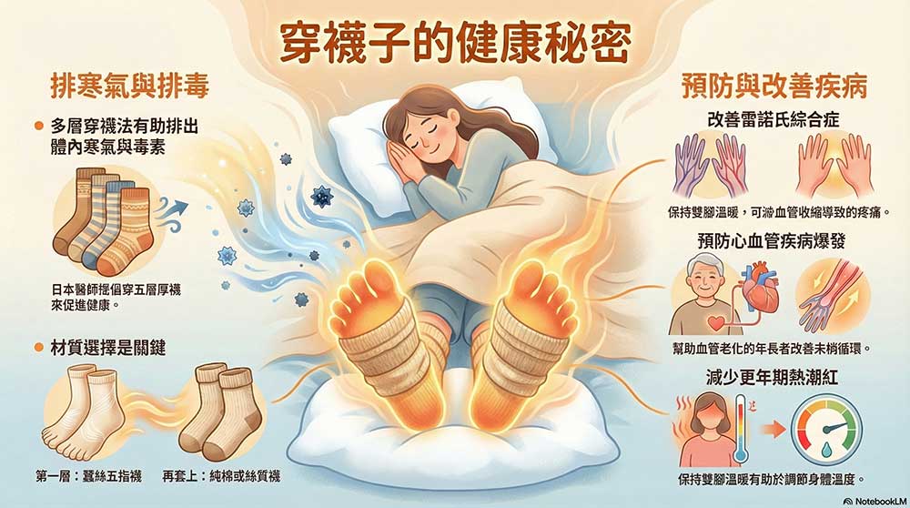 穿襪子排寒預防疾病