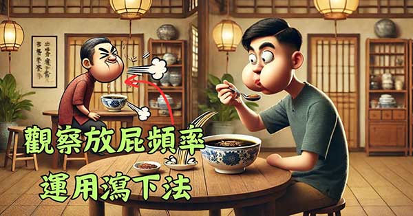 觀察放屁的頻率，運用瀉下法