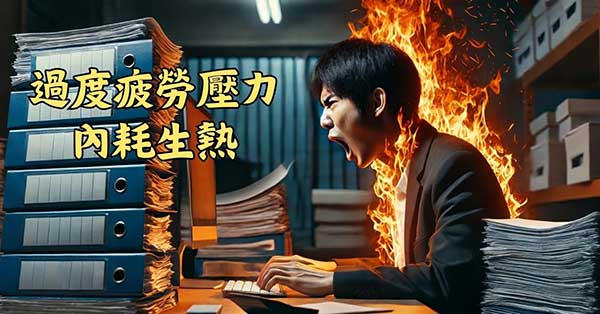 過度疲勞壓力，也會內耗生熱