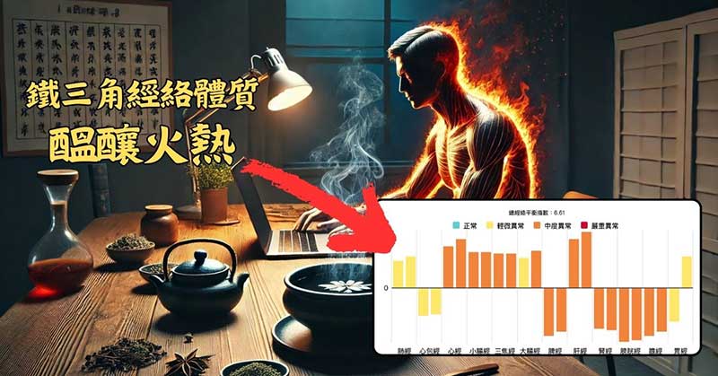 鐵三角經絡體質的人，很容易肝鬱化火