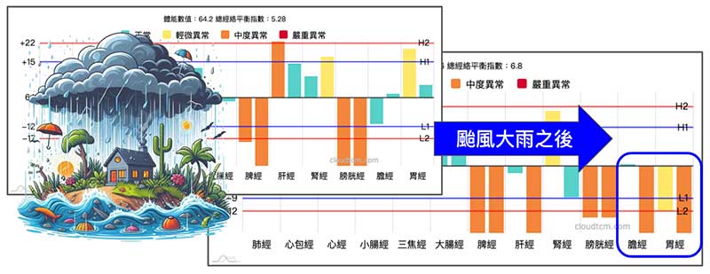 颱風大雨後，經絡陽經容易出現虛證現象