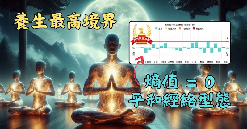 養生的最高境界，一年四季保持在熵等於零的平和經絡型態