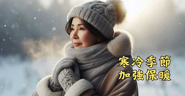 冬季要保暖，注意肌膚不要受到風寒入侵