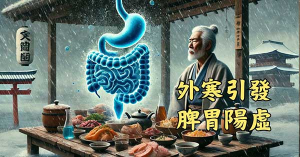外來的寒氣與濕氣，容易引發脾胃陽虛