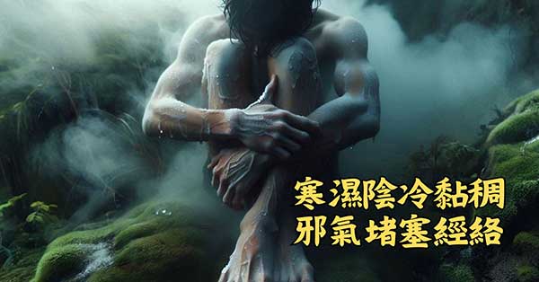寒濕陰冷黏稠，導致體內邪氣堵塞經絡
