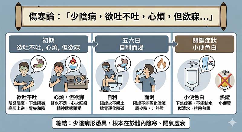 少陰病體內陰寒，陽氣虛衰