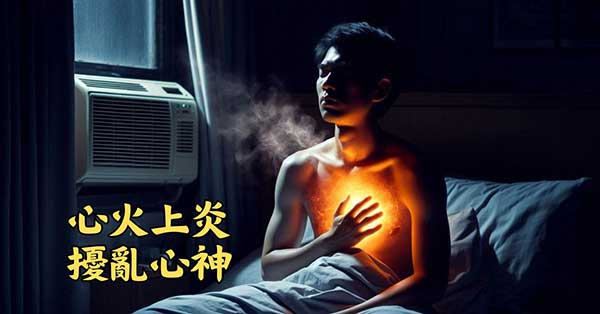 體內心火上炎時，深夜很容易熱醒而失眠