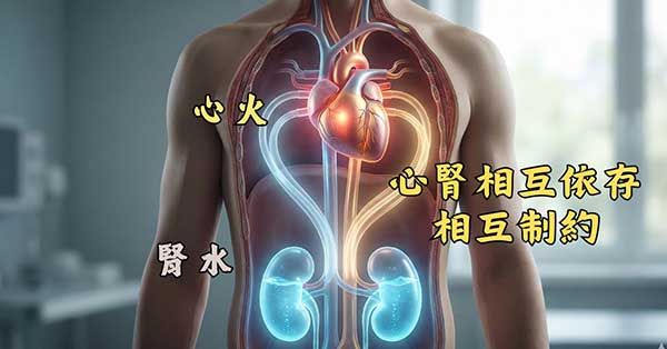 中醫的心臟與腎臟，處於交互作用的狀態