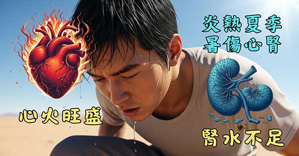 在炎熱的季節，心火過旺，腎水不足