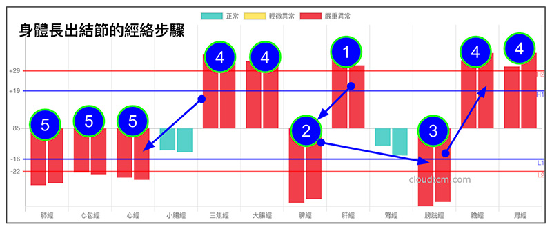 身體長出結節的經絡步驟推論