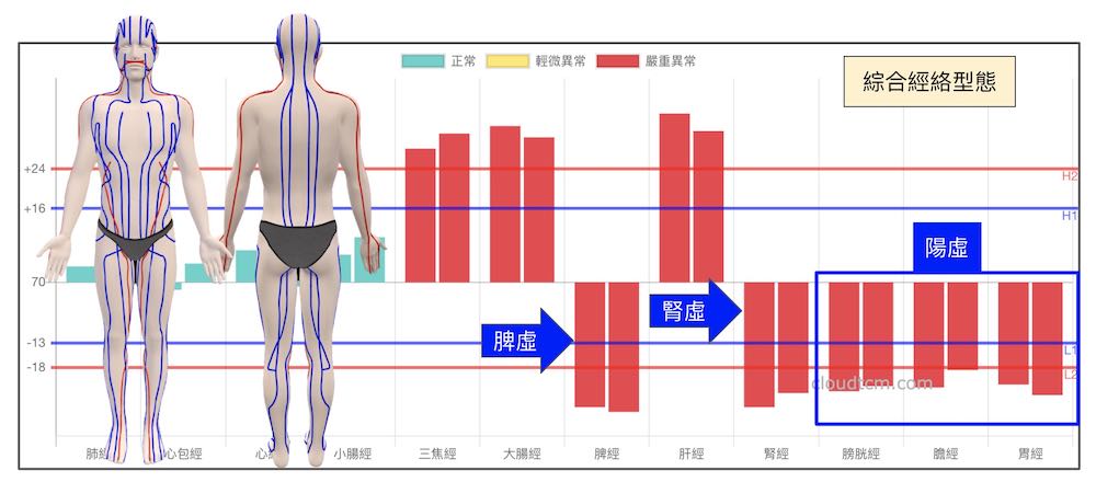 綜合經絡型態容易出現脾腎陽虛現象